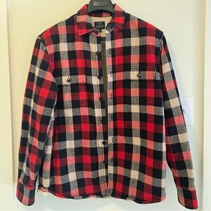 J. Crew Sherpa Lined Flannel Overshirt Jacket
